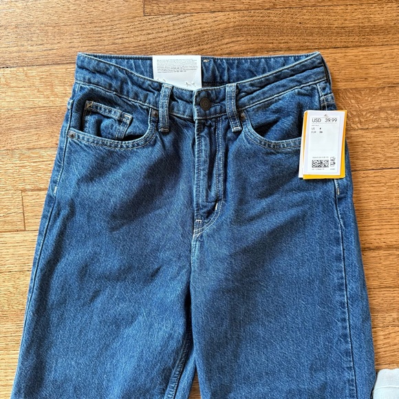 NWTs H&M &Denim High Waisted Wide Leg Dark Blue Jeans - Picture 4 of 10